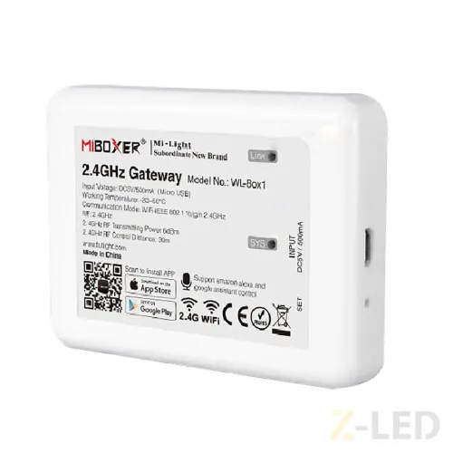 Wifi контролер для керування світлодіодними світильниками, лампами та LED стрічкою X-LED MiLight
