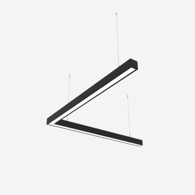 Кутовий світлодіодний світильник X-LED 80ВТ чорний (800*800*43) LSNA-80b