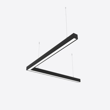 Кутовий світлодіодний світильник X-LED 80ВТ чорний (800*800*43) LSNA-80b