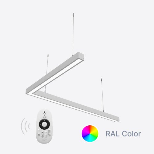 Керований кутовий світлодіодний світильник X-LED 80ВТ ral  (800*800*43) LSNA-80dc