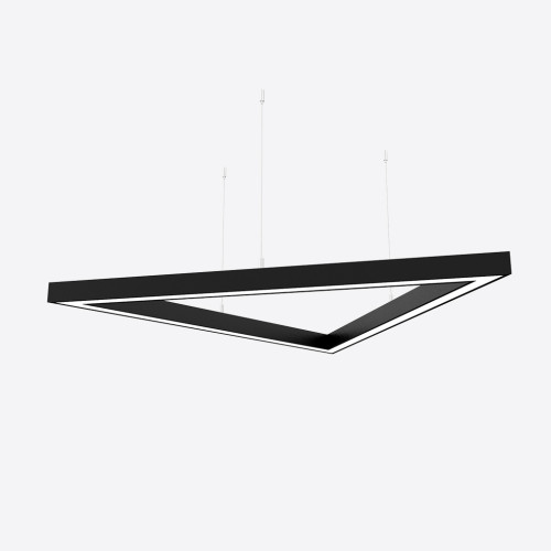 Керований світлодіодний світильник X-LED 90Вт Трикутник чорний (3x680) LSNTri-90db